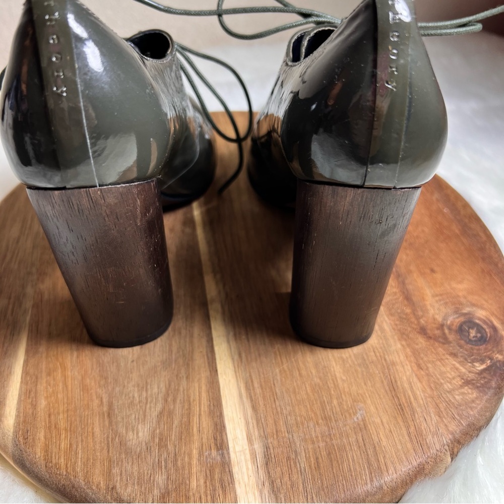 Theory Lace Up Oxford Heeled Booties Size 36.5 - Picture 4 of 11